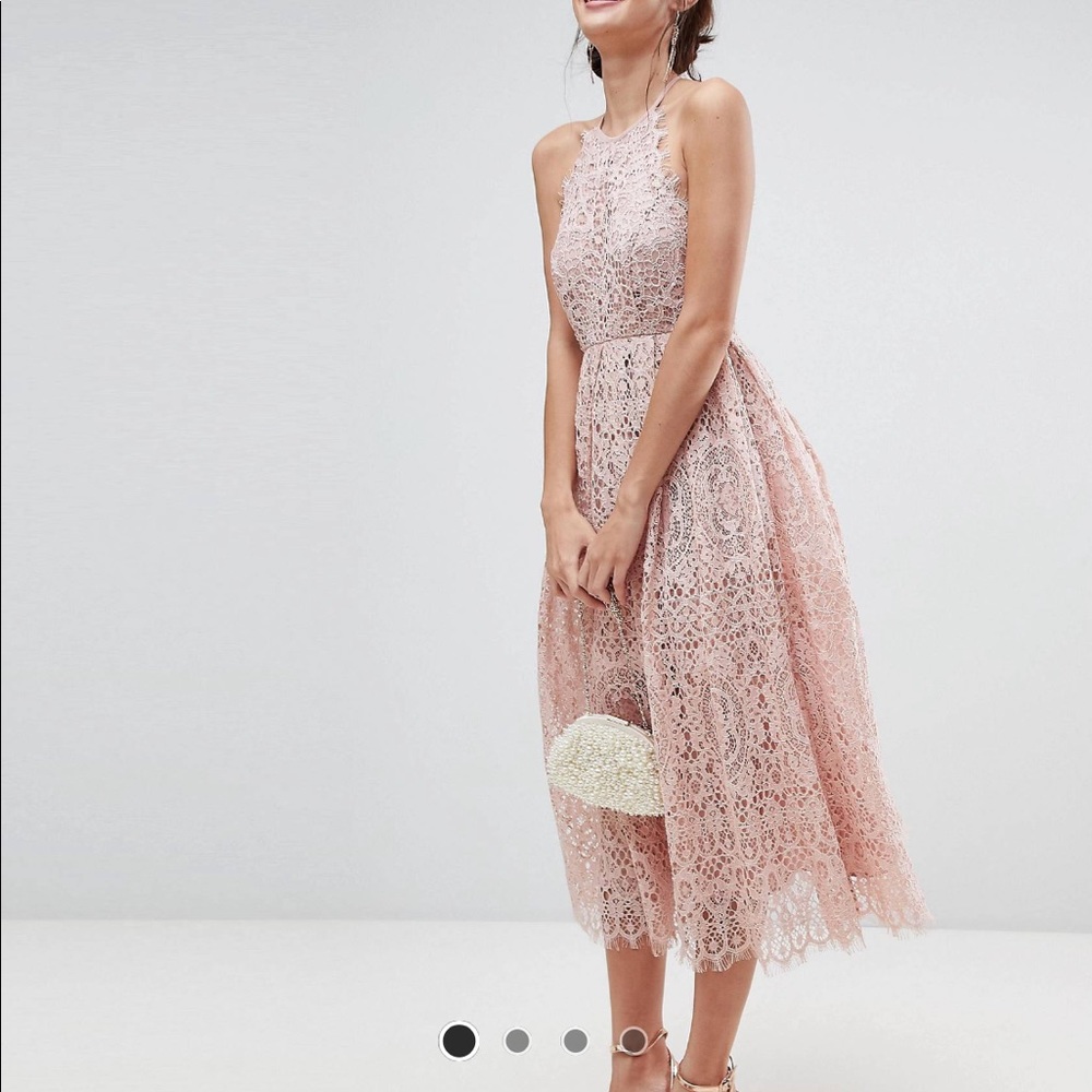 ASOS blush lace dress
